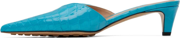Bottega Veneta Blue Punta Heels - Image 3