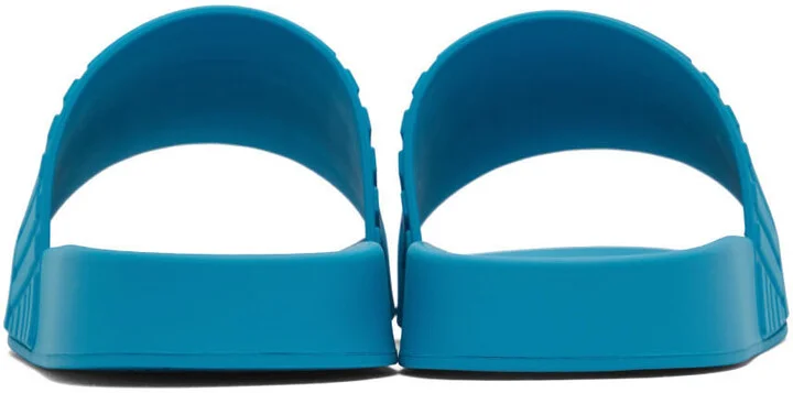 Bottega Veneta Blue Slider Sandals - Image 2