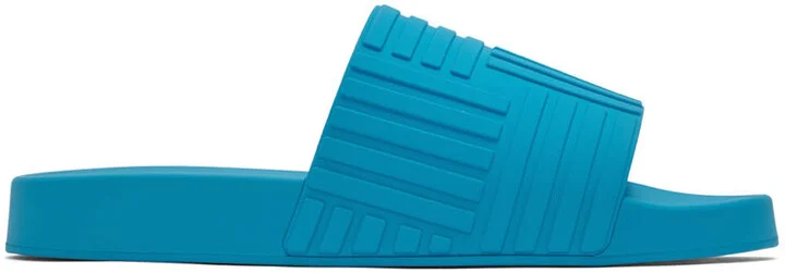 Bottega Veneta Blue Slider Sandals