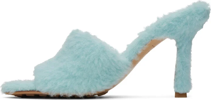 Bottega Veneta Blue Stretch Heeled Sandals - Image 3