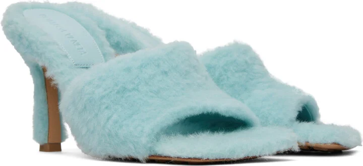 Bottega Veneta Blue Stretch Heeled Sandals - Image 4