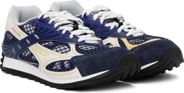Bottega Veneta Blue & White Orbit Sneakers - Image 4
