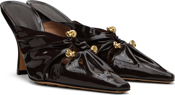 Bottega Veneta Brown Bunnie Mules - Image 4