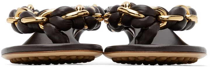 Bottega Veneta Brown Chain Dot Sandals - Image 2