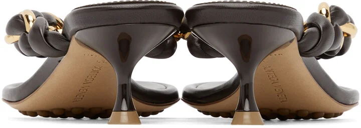 Bottega Veneta Brown Chain Dot Sandals - Image 4