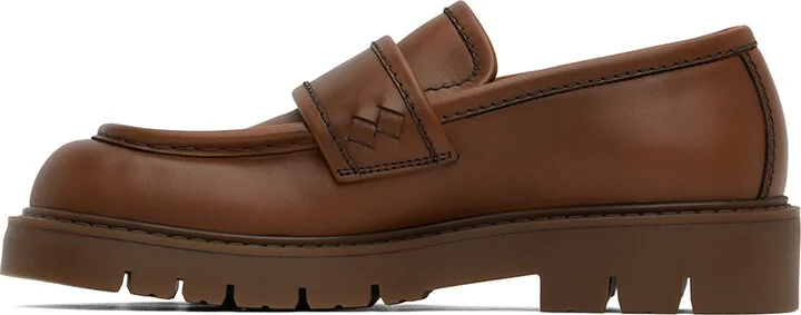Bottega Veneta Brown Haddock Loafers - Image 3