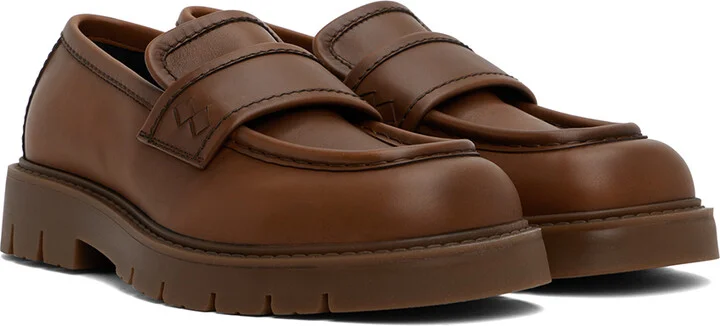 Bottega Veneta Brown Haddock Loafers - Image 4