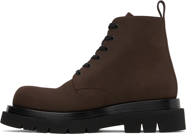 Bottega Veneta Brown Lace-Up Boots - Image 3