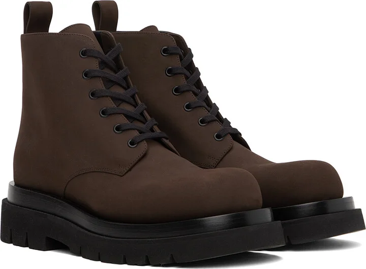 Bottega Veneta Brown Lace-Up Boots - Image 4