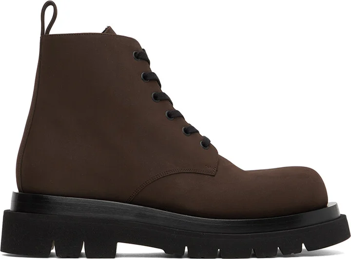 Bottega Veneta Brown Lace-Up Boots