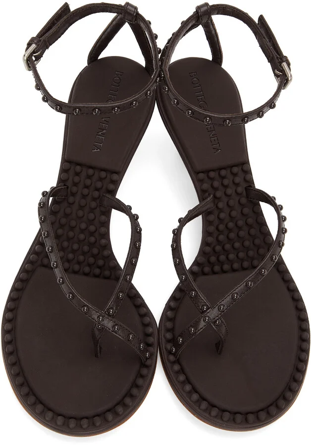 Bottega Veneta Brown Lagoon Bubble Low Sandals - Image 5