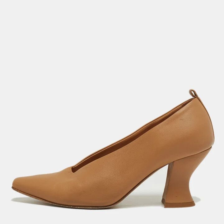 Bottega Veneta Brown Leather Pointed Toe Pumps Size 36