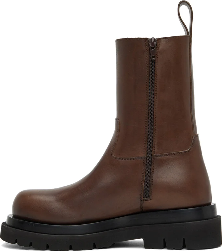 Bottega Veneta Brown Lug Boots - Image 3