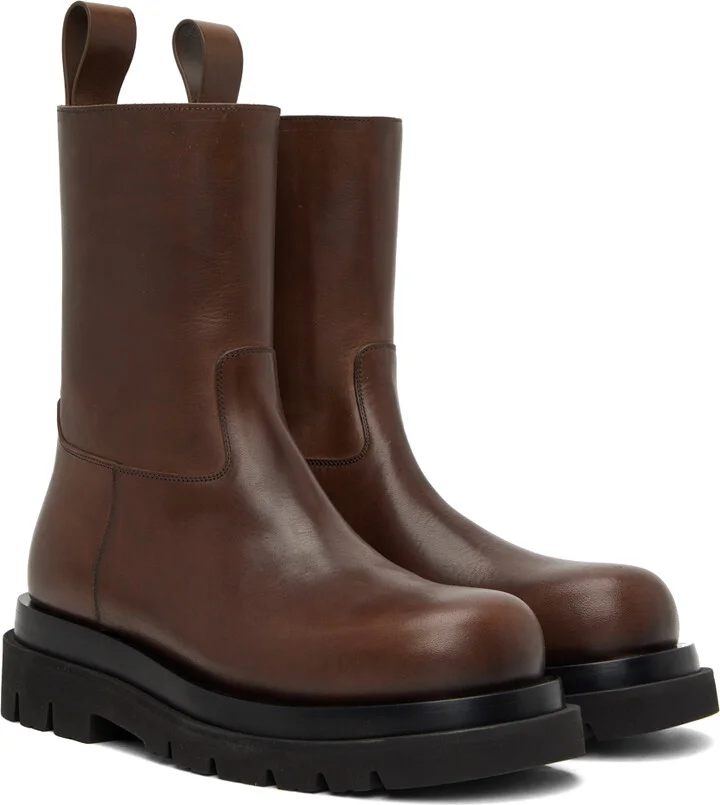 Bottega Veneta Brown Lug Boots - Image 4