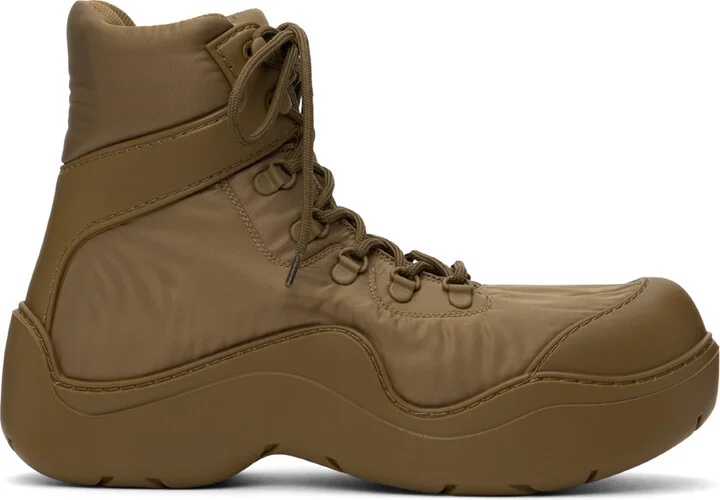 Bottega Veneta Brown Puddle Bomber Boots