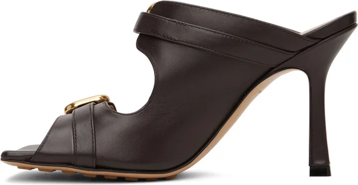 Bottega Veneta Brown Stretch Buckle Mule - Image 3