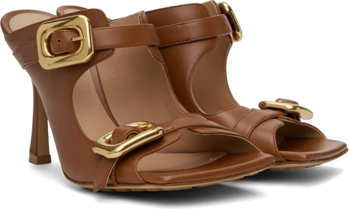 Bottega Veneta Brown Stretch Buckle Mule - Image 4