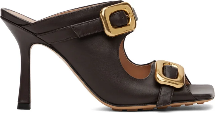 Bottega Veneta Brown Stretch Buckle Mule