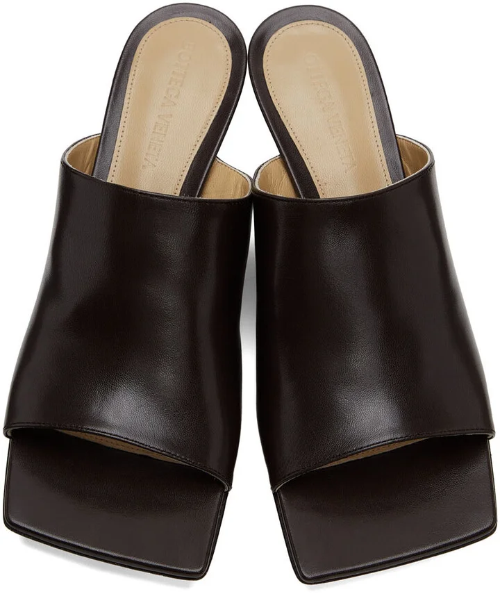 Bottega Veneta Brown Stretch Mule Sandals - Image 5