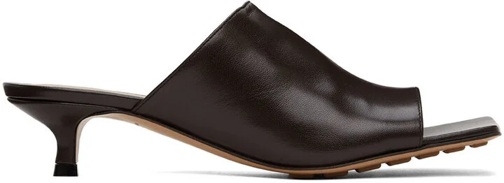 Bottega Veneta Brown Stretch Mule Sandals