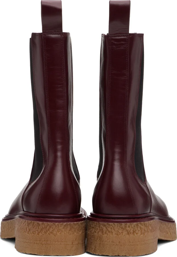 Bottega Veneta Burgundy Haddock Chelsea Boots - Image 2
