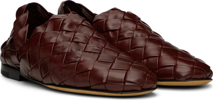 Bottega Veneta Burgundy Intrecciatio Slippers - Image 4