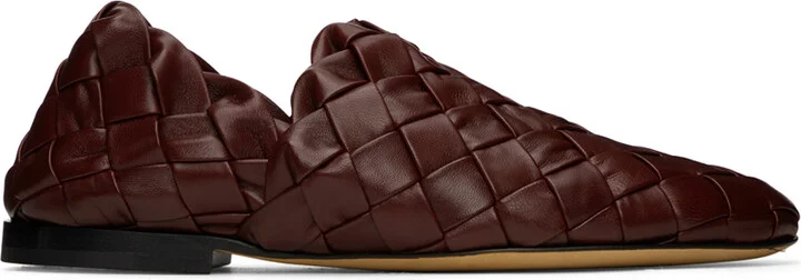 Bottega Veneta Burgundy Intrecciatio Slippers