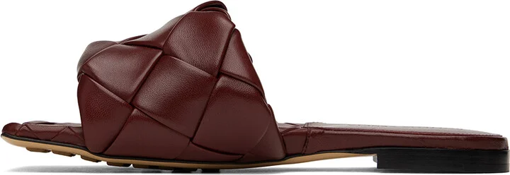 Bottega Veneta Burgundy Lido Sandals - Image 3