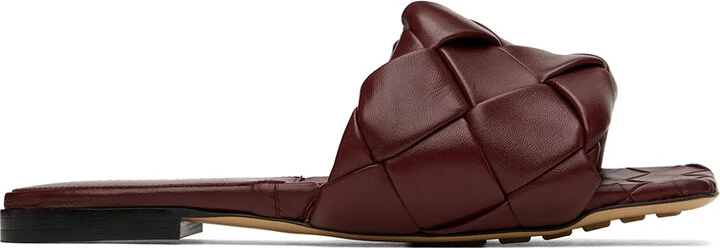 Bottega Veneta Burgundy Lido Sandals