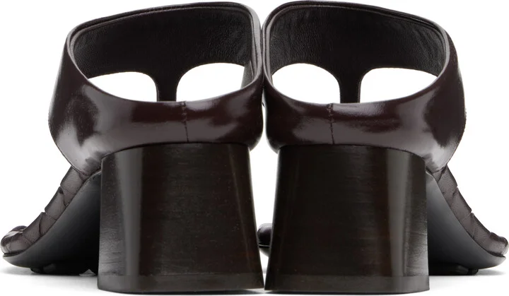 Bottega Veneta Burgundy Marella Thong Heeled Sandals - Image 2