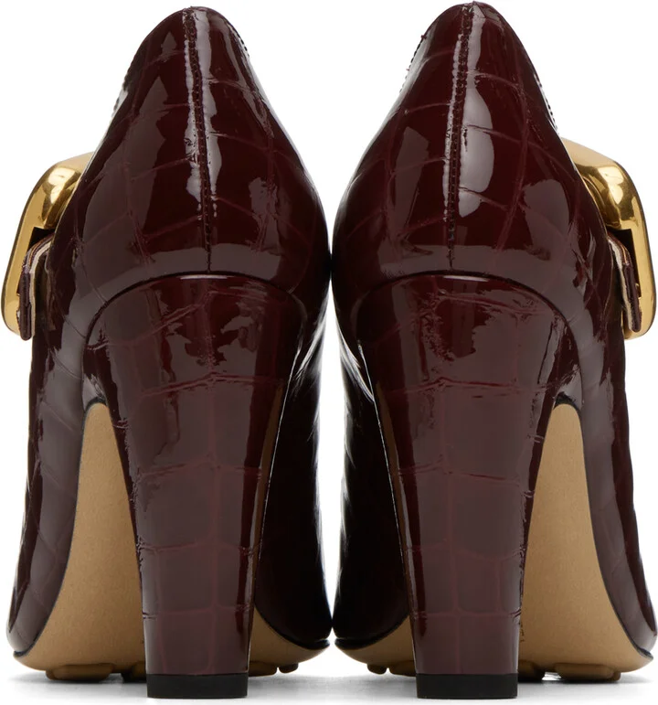 Bottega Veneta Burgundy Mostra Mary-Jane Heels - Image 2