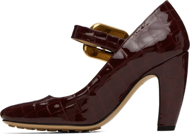 Bottega Veneta Burgundy Mostra Mary-Jane Heels - Image 3