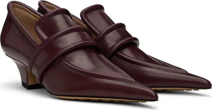 Bottega Veneta Burgundy Spada Heels - Image 4