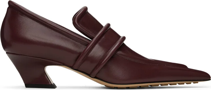 Bottega Veneta Burgundy Spada Heels