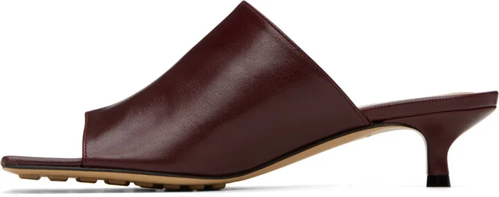 Bottega Veneta Burgundy Stretch Mules - Image 3