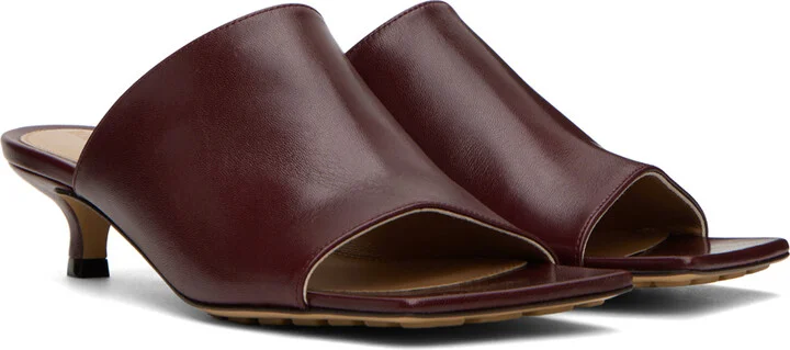 Bottega Veneta Burgundy Stretch Mules - Image 4