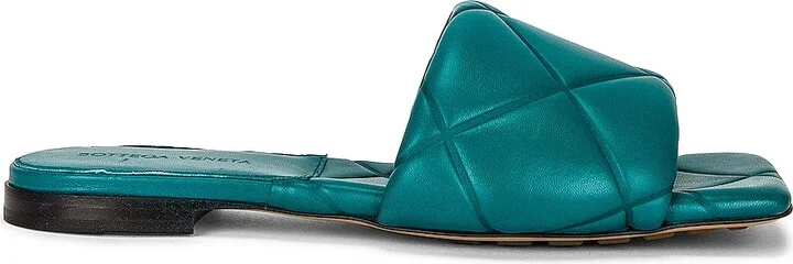 Bottega Veneta BV Rubber Lido Sandals in Green