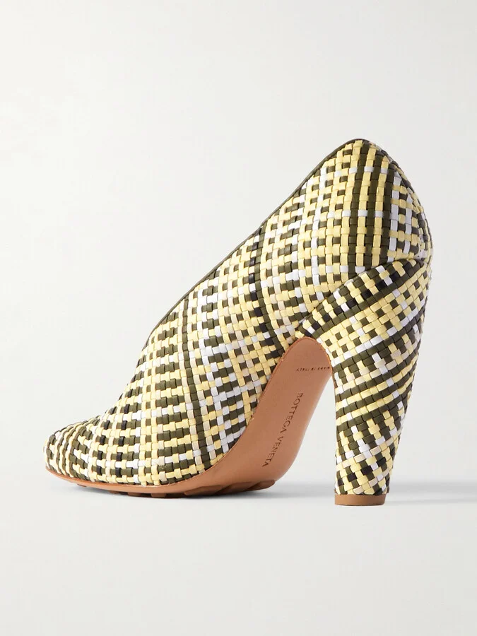 Bottega Veneta - Canalazzo Intrecciato Leather Pumps - White - Image 3