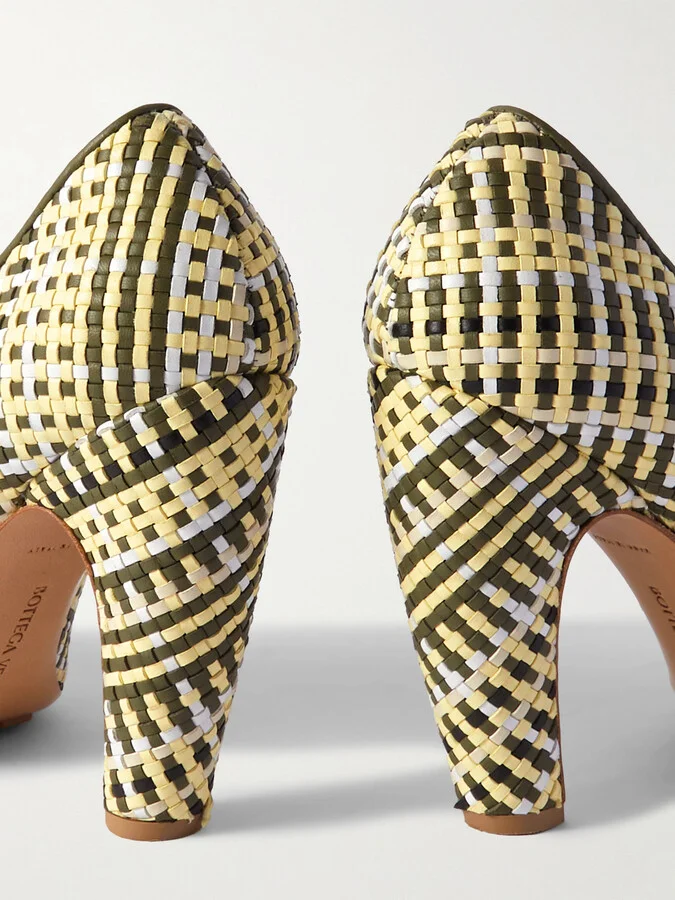 Bottega Veneta - Canalazzo Intrecciato Leather Pumps - White - Image 4