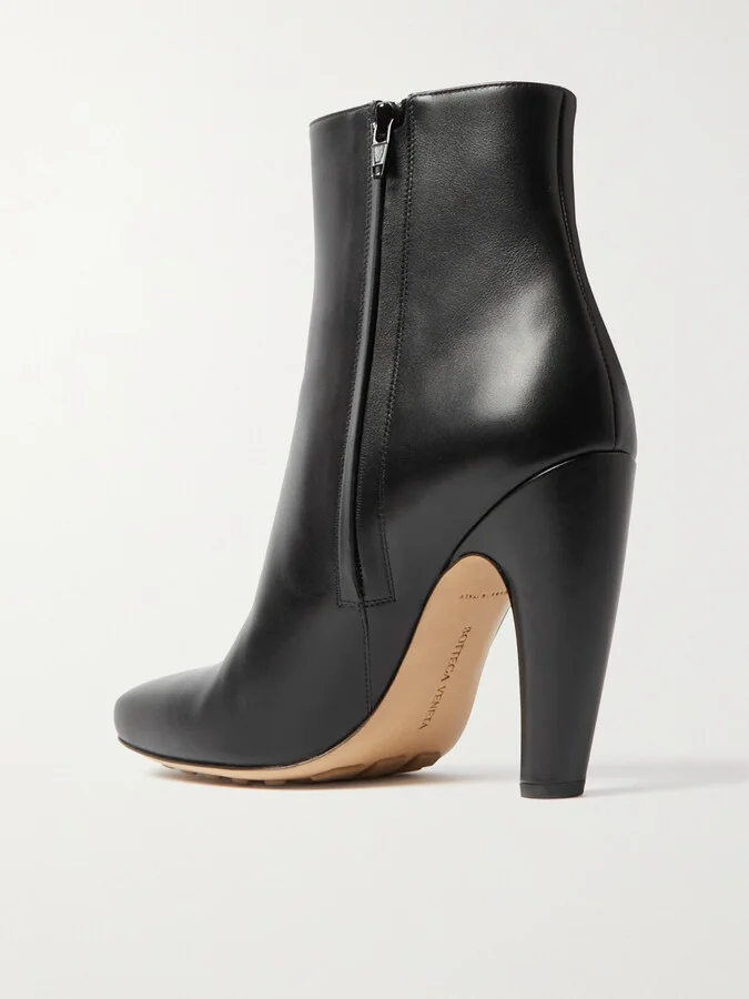 Bottega Veneta - Canalazzo Leather Ankle Boots - Black - Image 3