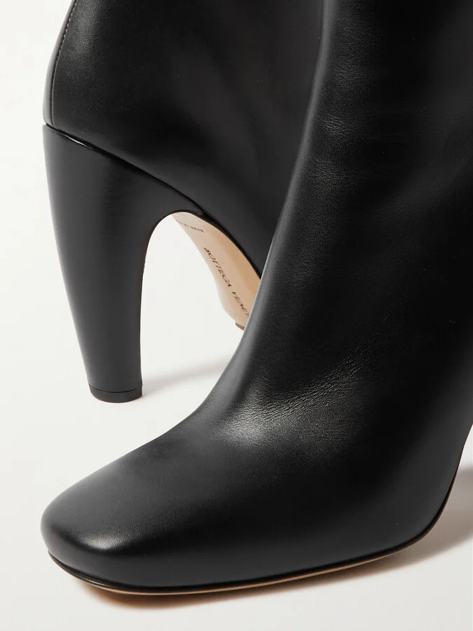 Bottega Veneta - Canalazzo Leather Ankle Boots - Black - Image 4