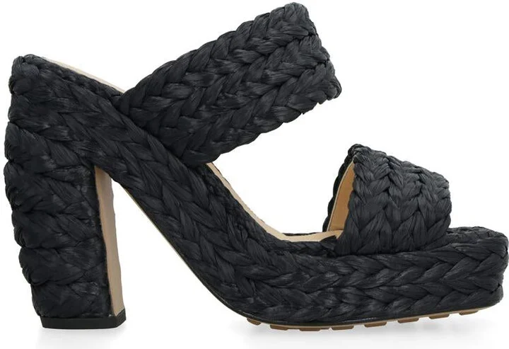 Bottega Veneta Canalazzo Raffia Mules