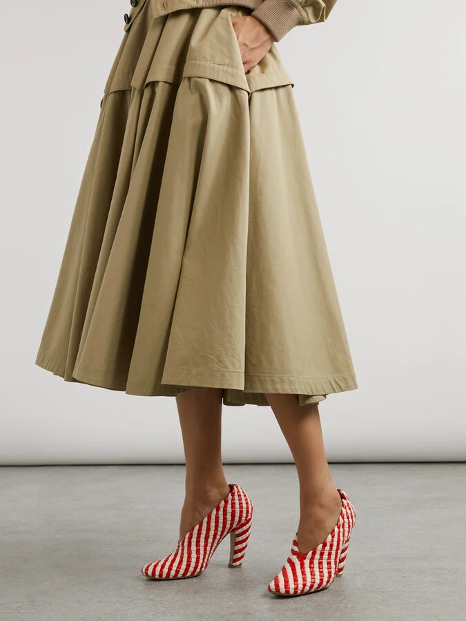 Bottega Veneta - Canalazzo Striped Intrecciato Leather Pumps - White - Image 2