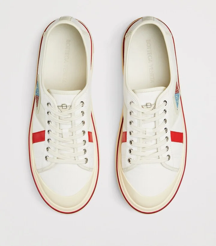 Bottega Veneta Canvas Leather-Trim Eliot Low-Top Sneakers - Image 5