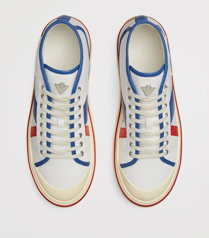 Bottega Veneta Canvas Leather-Trim Eliot Sneakers - Image 4