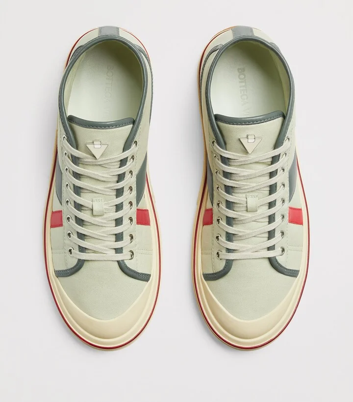 Bottega Veneta Canvas Leather-Trim Eliot Sneakers - Image 4