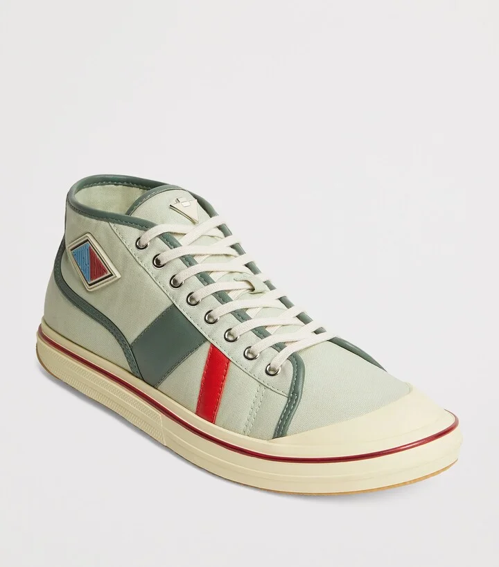 Bottega Veneta Canvas Leather-Trim Eliot Sneakers - Image 5