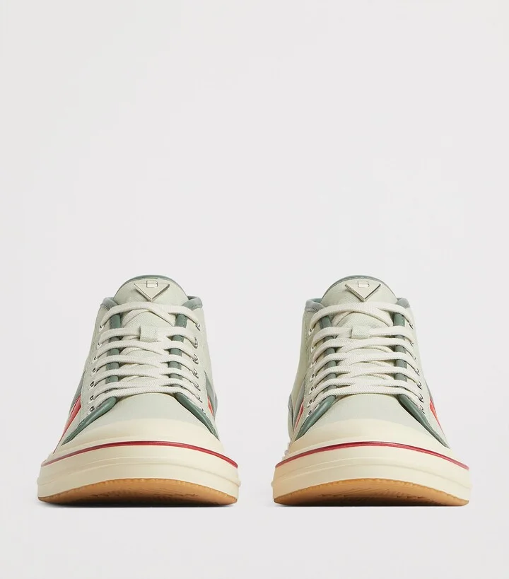 Bottega Veneta Canvas Leather-Trim Eliot Sneakers - Image 3