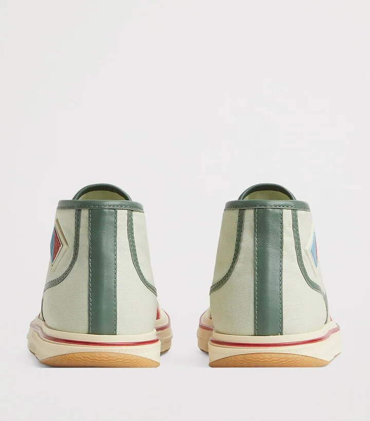 Bottega Veneta Canvas Leather-Trim Eliot Sneakers - Image 4