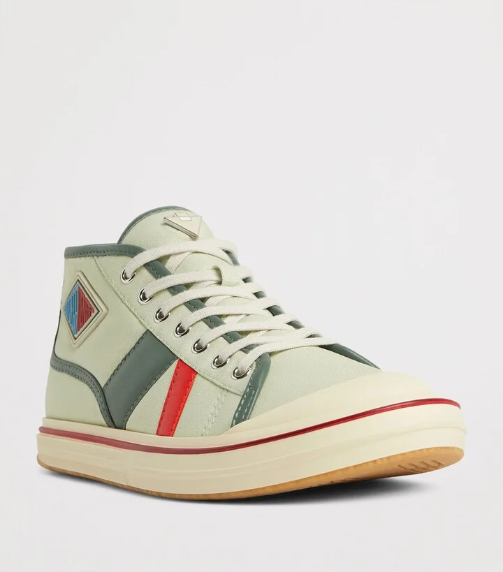 Bottega Veneta Canvas Leather-Trim Eliot Sneakers - Image 6